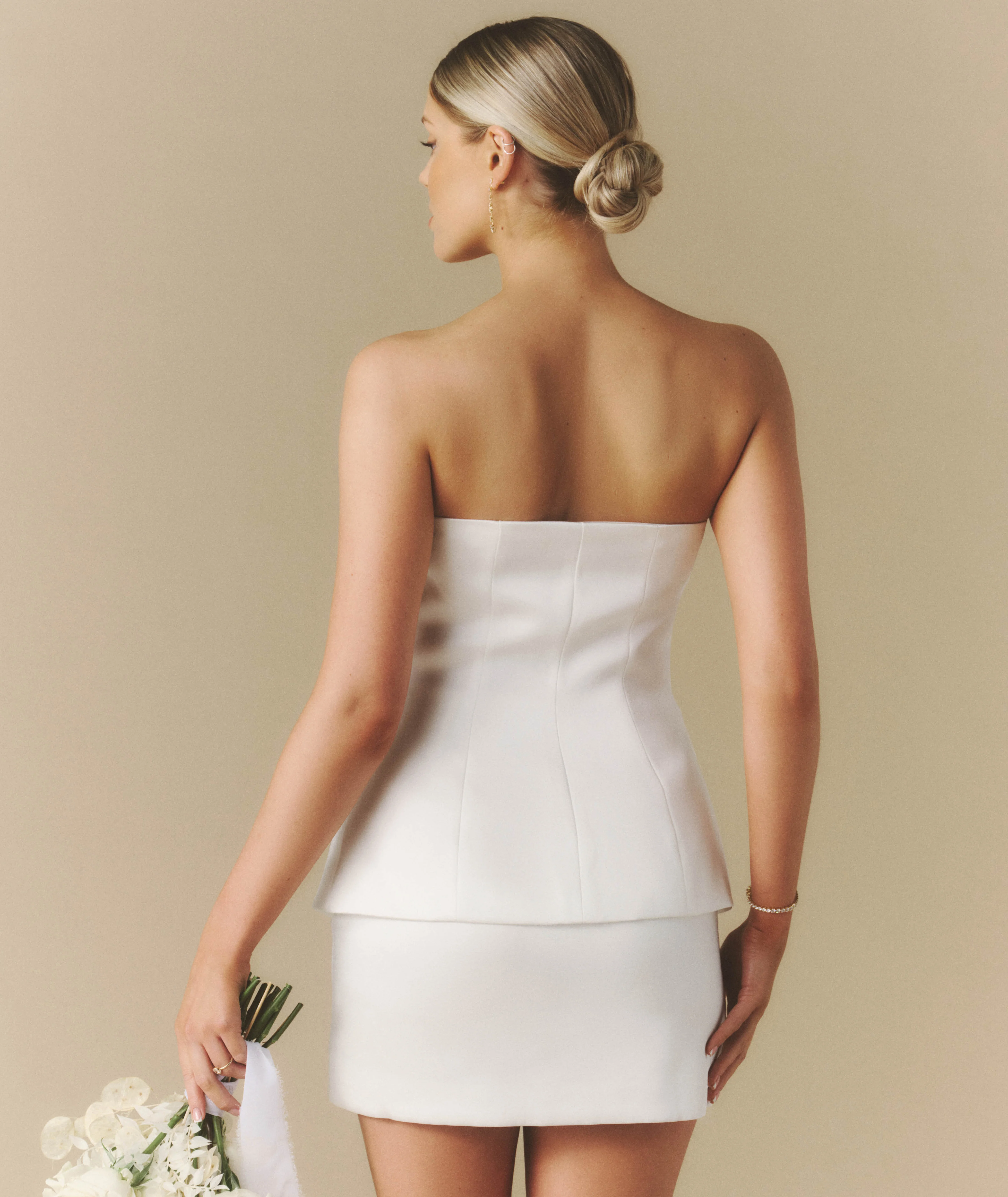 Bandeau Button Through Tailored Waistcoat - White - Image 5