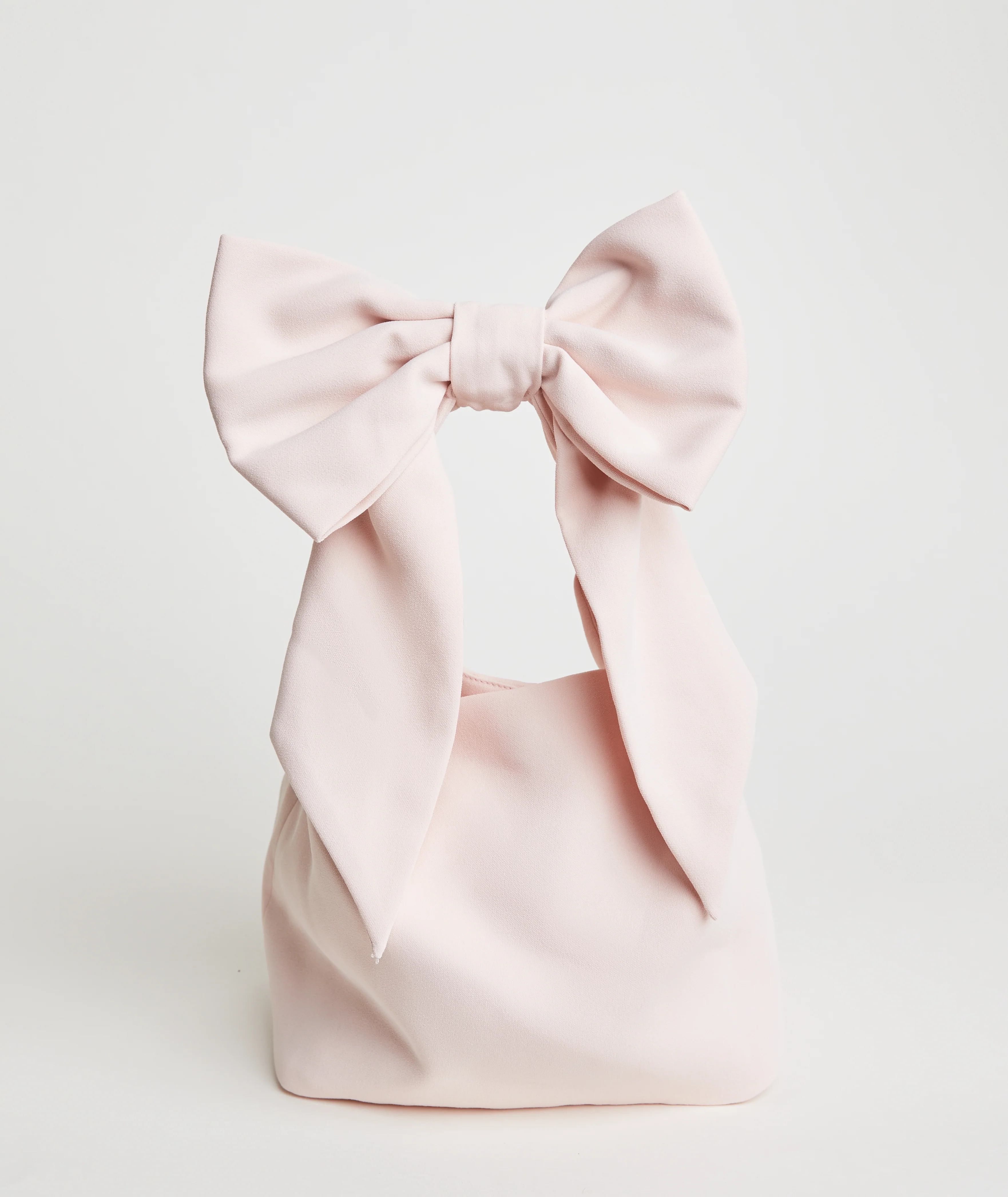 Bow Detail Crepe Pouch Bag - Image 2