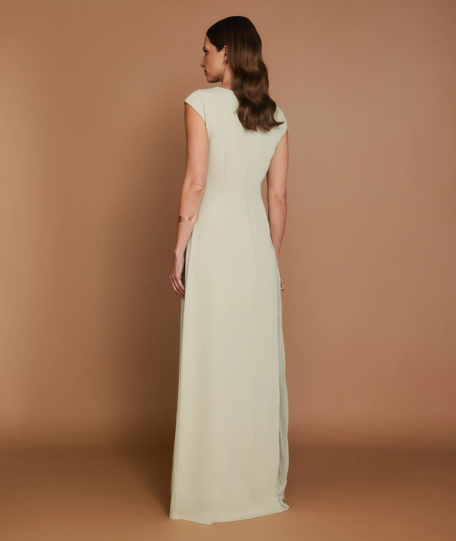 Cap Sleeve Pleated Maxi Dress - Pistachio - Image 2
