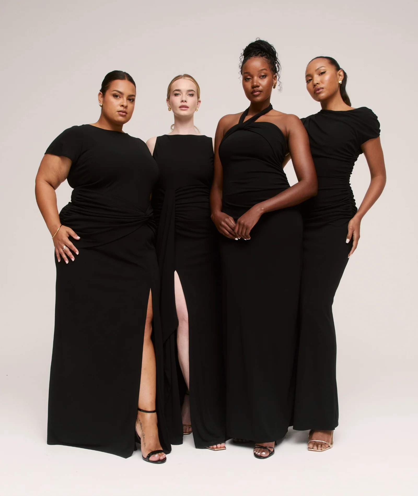 Flutter Sleeve Stretch Sculpt Bridesmaid Dress - Black - Image 7