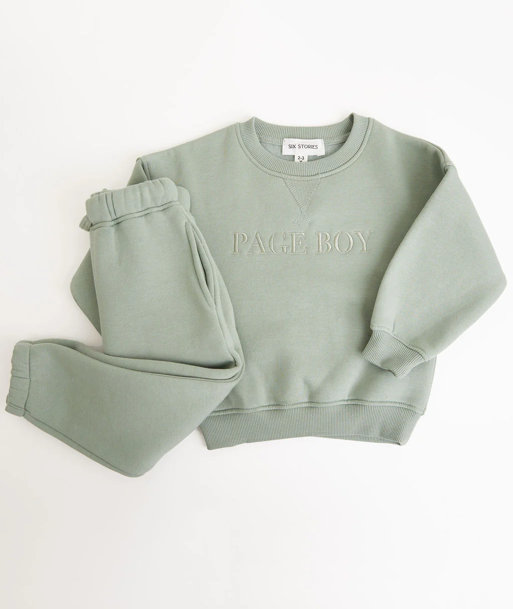 Page Boy Sweatshirt and Sweatpant Set - Junior - Sage - Image 5