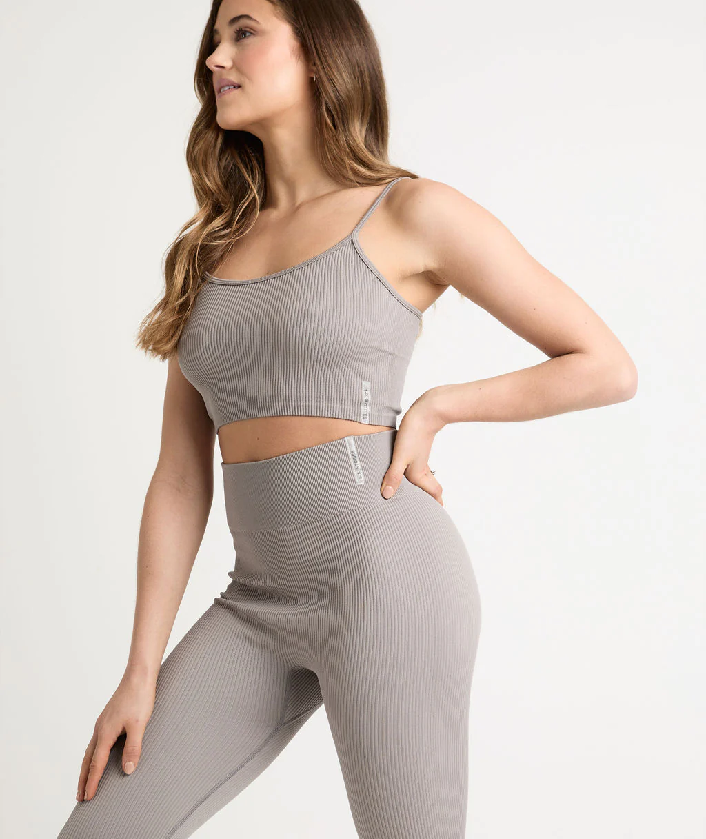 Seamless Contour Rib Crop Top - Frost Grey - Image 2